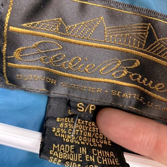 Vintage Eddie Bauer turquoise blue utility style jacket S - Picture 4 of 16